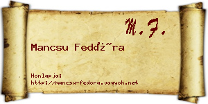 Mancsu Fedóra névjegykártya